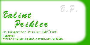 balint prikler business card